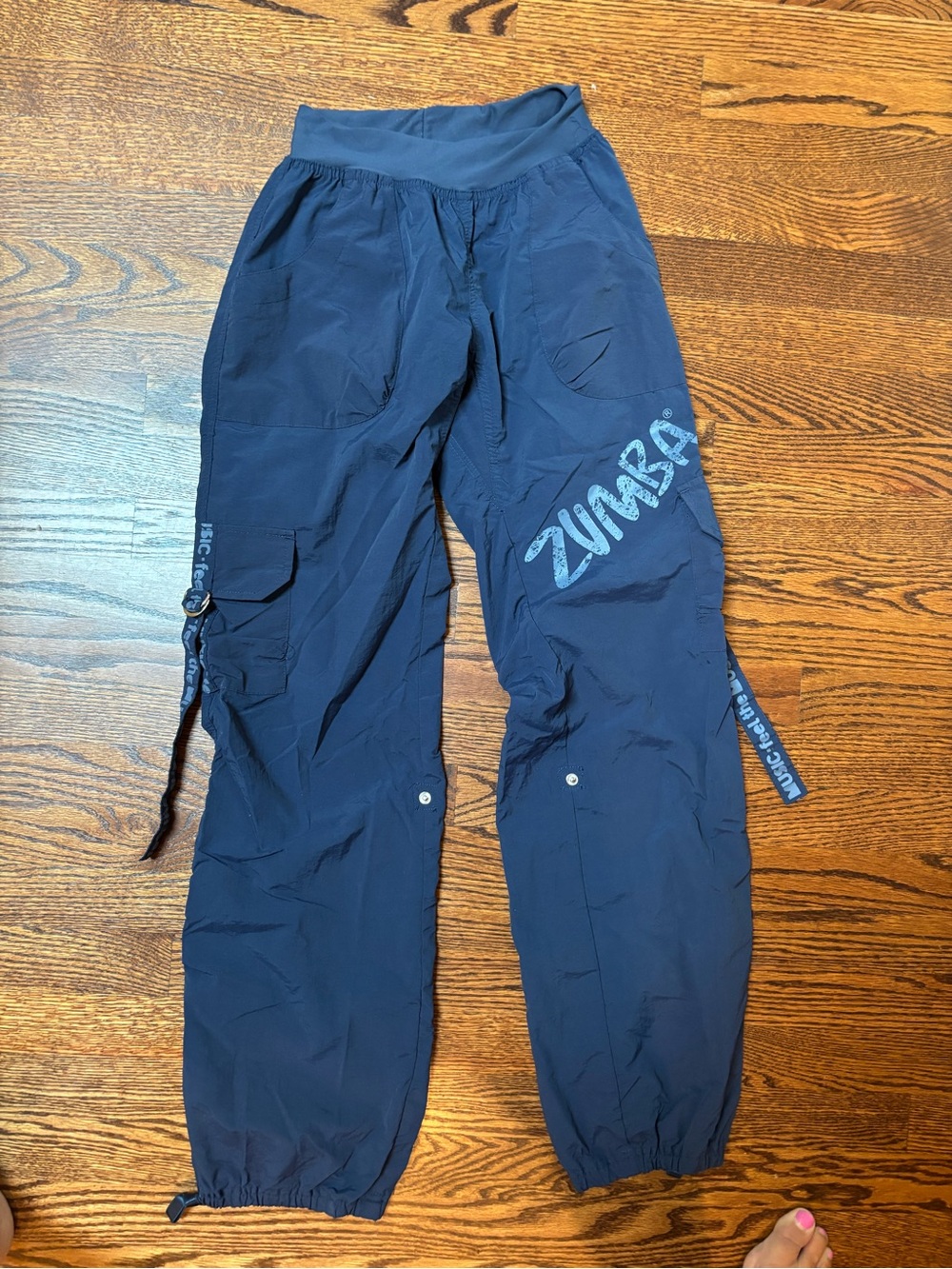 Zumba Fitness Blue Cargo pants sz S (can fit Medium)  great condition
